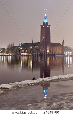 A Cold Foggy Evening In Stockholm, Winter 2018.