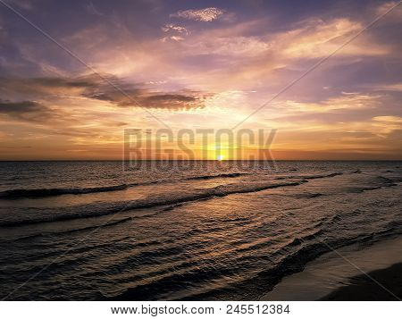 Sunset Over  Bay Of Pigs On Caribbean Sea  - Cuba