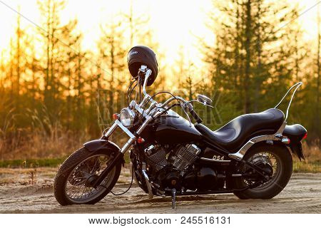 Novyy Urengoy, Russia - June 17, 2018: Motorcycle Yamaha Ds4 At The Countryside.