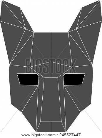 Wolf Mask On A White Background, Flat Lcon Eps 10 Vector Illustration