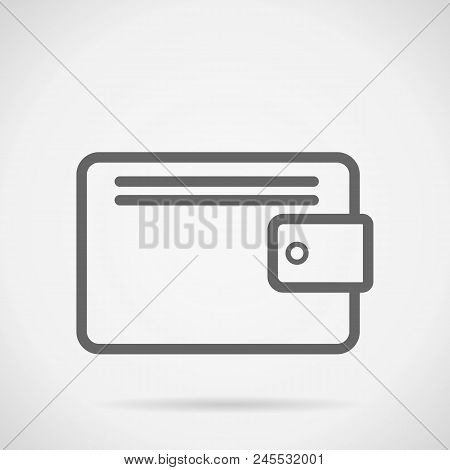 Wallet Flat Design Vector Drawing Draft Gray Background