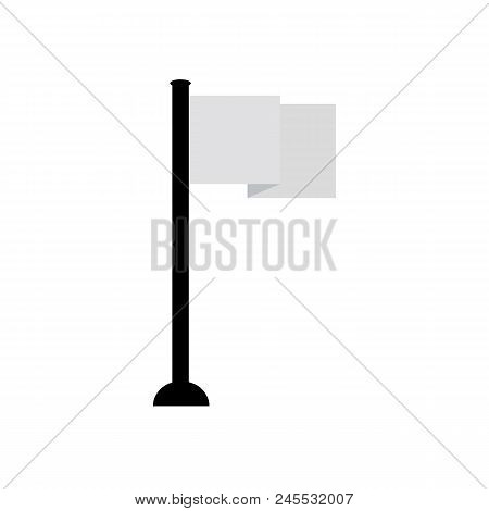 Flag Pole Simple Flat Design Vector Drawing Draft