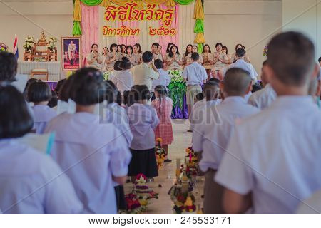 Kanchanaburi Thailand - June 14 : Unidentified Students Decorate