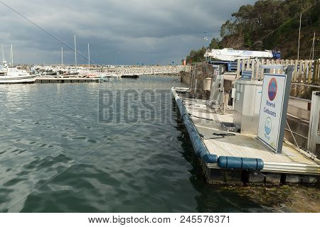 Morgat, France 29 May 2018 Gas Station For Ships And Boats On The Port.