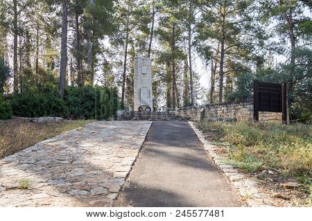 Nahariyya, Israel, 16 June, 2018 : Memorial With A Story In Hebrew About The Ambushed Fighting Vehic