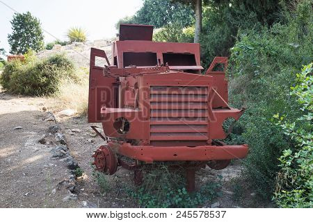 The Remains Of The Defeated Fighting Vehicles Of The Hagana - The Idf - Ambushed During The War Of I