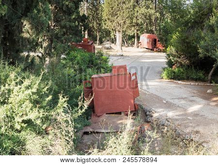 The Remains Of The Defeated Fighting Vehicles Of The Hagana - The Idf - Ambushed During The War Of I