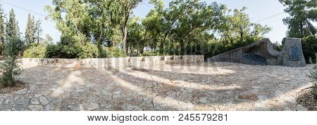Nahariyya, Israel, 16 June, 2018 : Memorial With A Story In Hebrew About The Ambushed Fighting Vehic