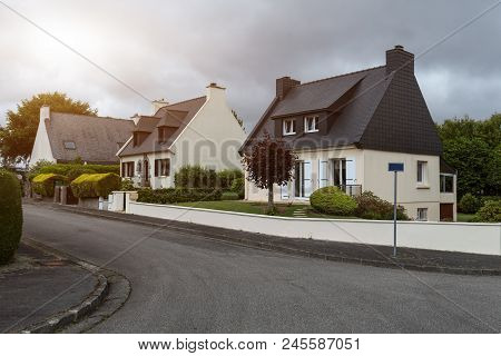 Rural Storey House Exteriour, Summer Outdoors Brest, France, 31 May 2018.