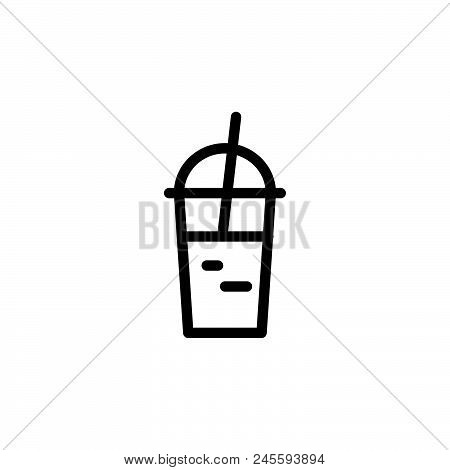 Iced Latte Vector Icon On White Background. Iced Latte Modern Icon For Graphic And Web Design. Iced 