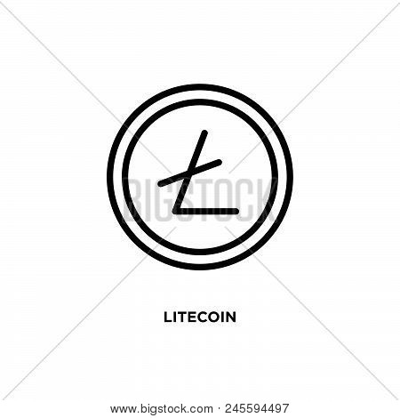 Litecoin Vector Icon On White Background. Litecoin Modern Icon For Graphic And Web Design. Litecoin 