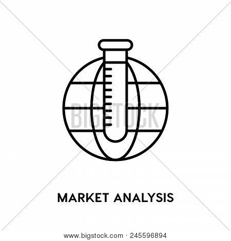 Market Analysis Vector Icon On White Background. Market Analysis Modern Icon For Graphic And Web Des