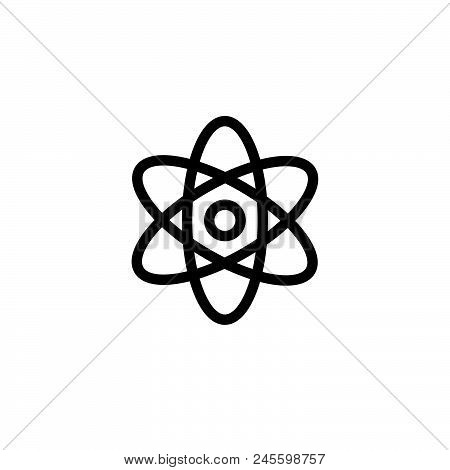 Atom Science Vector Icon On White Background. Atom Science Modern Icon For Graphic And Web Design. A