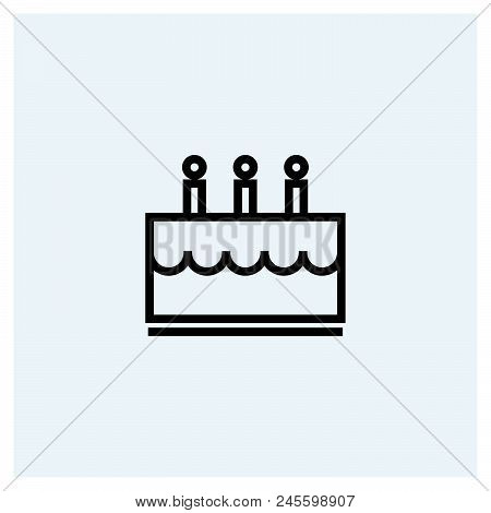 Birthday Cake Icon Vector Icon On White Background. Birthday Cake Icon Modern Icon For Graphic And W