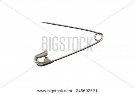 Safety Pin Isolated On A White Background