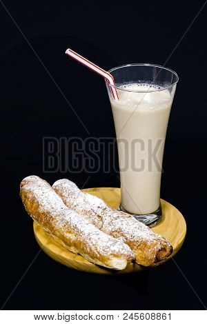 Horchata And Fartons A Traditional Spanish Snack Eaten In Summer