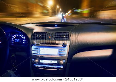 Dangerous Excess Of Speed At The Crosswalk At Night