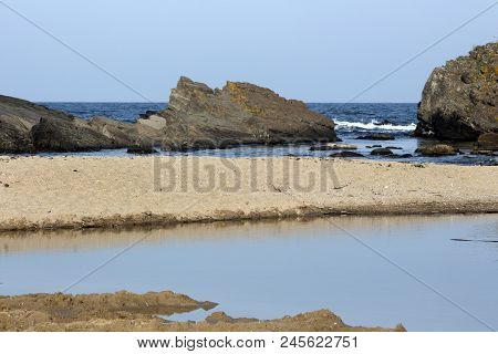 Landscape From The Mouth Of The River Rezovska And The Black Sea On The Beach In Sinemorets, Bulgari