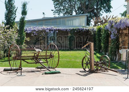Metal Farm Implements On A Farm In South Italy