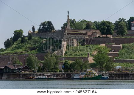 Belgrade, Serbia - April 30, 2018:  Kalemegdan Fortress, Stambol Gate Monument To 