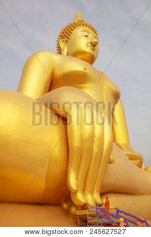 Big Golden Buddha Image At Wat Muang (muang Buddhist Temple), Ang Thong, Thailand