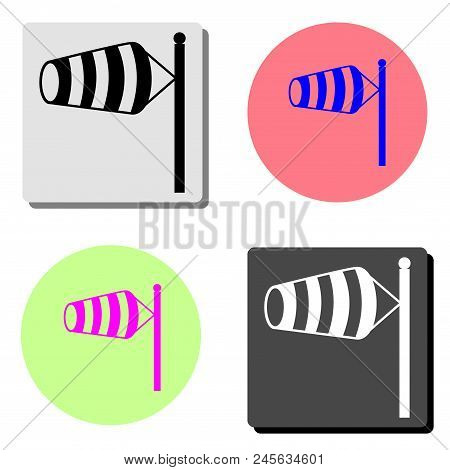 Windvane. Simple Flat Vector Icon Illustration On Four Different Color Backgrounds