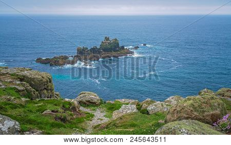 Landscape Of The Lands End - The Most Westerly Point Of England Which Is A Popular Tourist Attractio