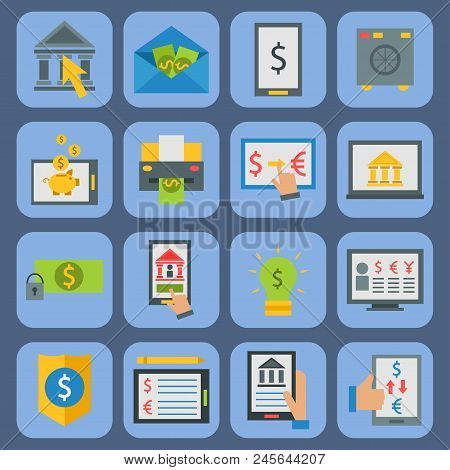 Online Payment Methods Confirmed By Bank Card Paying Cashier Counter Workplace Vector Illustration I
