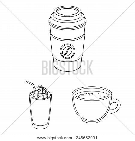 Different Kinds Of Coffee Outline Icons In Set Collection For Design. Coffee Drink Vector Symbol Sto