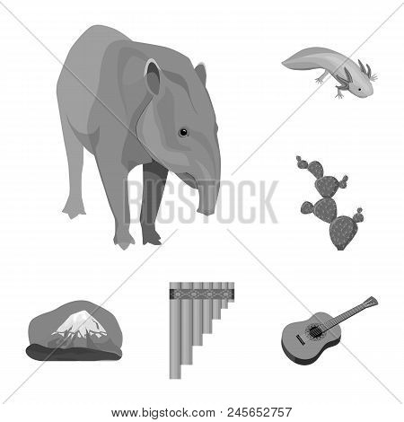 Country Mexico Monochrome Icons In Set Collection For Design. Mexico And Landmark Vector Symbol Stoc