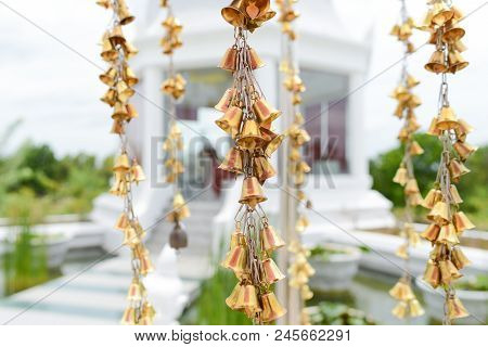 Lucky Bell At Wat Thung Setthi Templ, People Pray Their Wish On Lucky Bell   In Khonkaen, Thailand.
