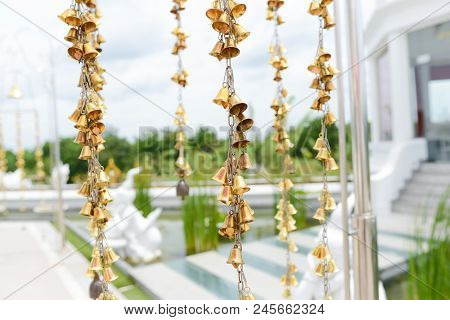 Lucky Bell At Wat Thung Setthi Templ, People Pray Their Wish On Lucky Bell   In Khonkaen, Thailand.
