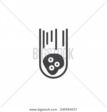 Falling Meteor Vector Icon. Filled Flat Sign For Mobile Concept And Web Design. Flying Comet Or Fire