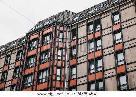 A Traditional Residential Building In The German Style In Berlin.