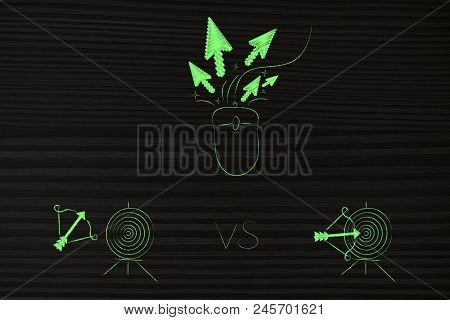 Successful Or Unsuccessful Marketing For Yout Target Market Conceptual Illustration: Mouse With Clic