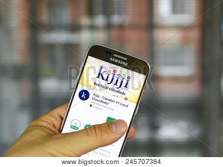 Montreal, Canada - March 10, 2018: Kijiji App On A Phone Screen. Kijiji Is An Online Classified Adve