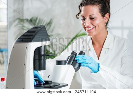 Quality Control Expert Inspecting At Meat Products  In The Laboratory
