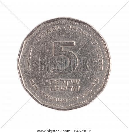 Cinque israeliani Sheqels nuovo
