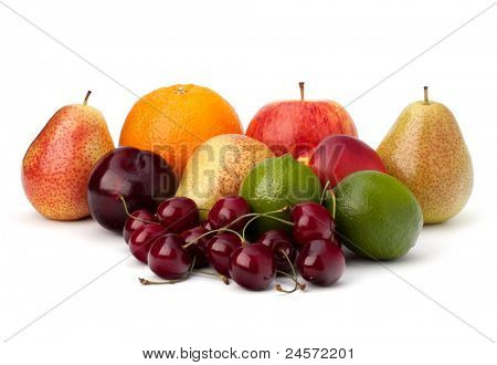 Fruit verscheidenheid geïsoleerd op witte achtergrond