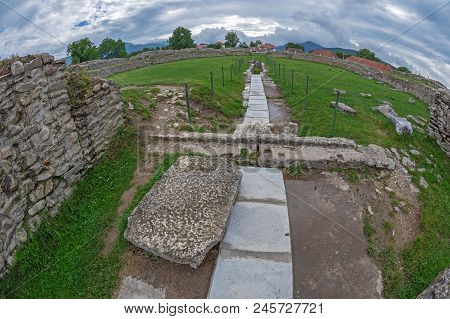 Ruins Of The The Amphitheatre Inside Of The Antique Province Dacia Apulensis,sarmizegetusa,hateg Cou