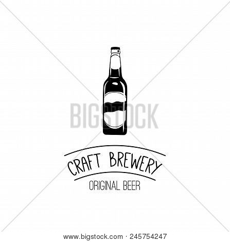 Beer Bottle Icon. Craft Brewery Logo. Cratf Beer, Ale, Cider. Alcoholic Beverage, Alcohol Bottle. Me