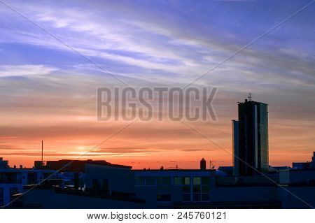 The Sunset Ends Summer Evening In Helsinki, Finland