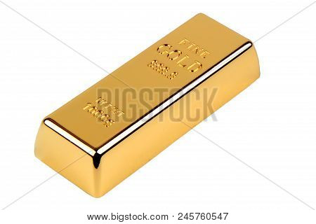 Isolated Of 1000 Gram Of Gold Bar 999.9 On White Background