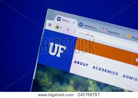 Ryazan, Russia - June 16, 2018: Homepage Of University Of Florida Website On The Display Of Pc, Url 