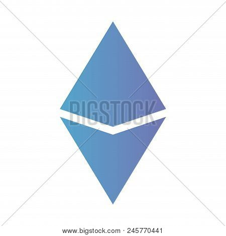 Cryptocurrency Etherum Symbol Isolated Icon Vector Illustration Design