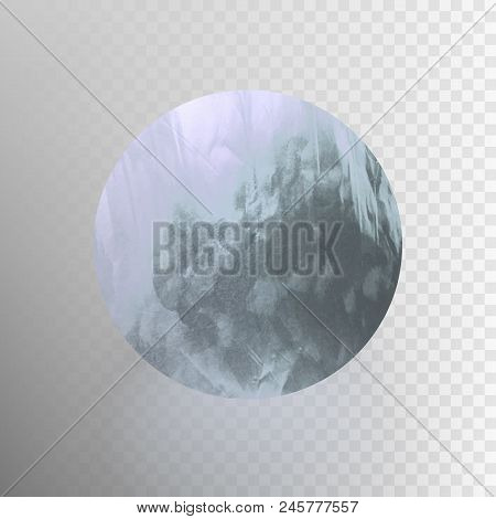 Stock Vector Illustration Shiny, Sparkly Aluminum Leaf Circle. Metal Foil Texture Isolated On A Tran