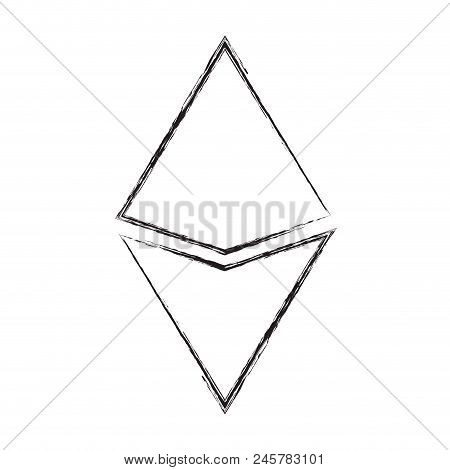 Cryptocurrency Etherum Symbol Isolated Icon Vector Illustration Design