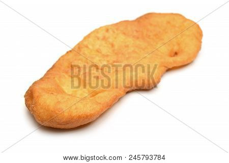 Langos, Hungarian Traditional Fried Dough Pie On White