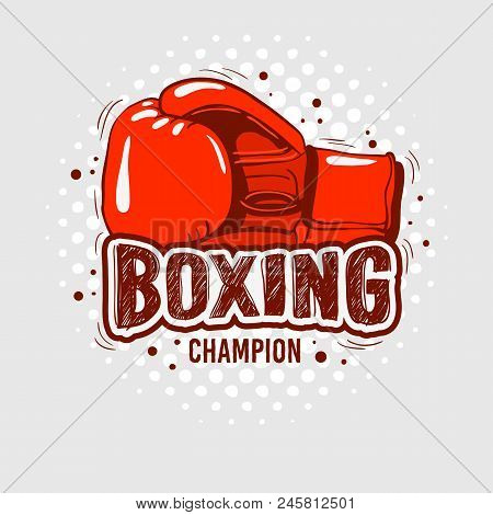 Typographic Boxing Tee Print Design With Gloves For T Shirt Printing