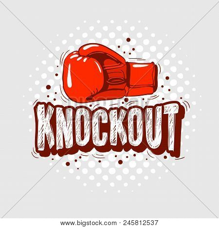 Typographic Boxing Tee Print Design With Gloves For T Shirt Printing